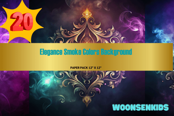 Beautiful Elegance Smoke Colors Watercolor Digital Paper