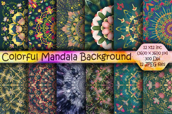Colorful Mandala Background Set-1: A Practical Design Resource for Streamlined Visual Workflows