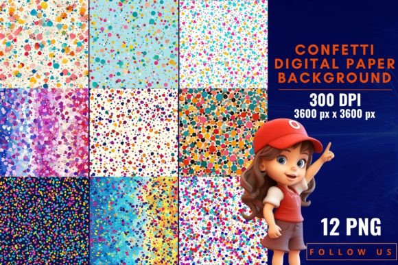 Confetti Digital Paper Backgrounds: Adding Joy and Movement to Modern Design