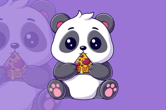 Cute Panda Eating a Small Piece of Pizza: A Unique Blend of Adorable and Delicious
