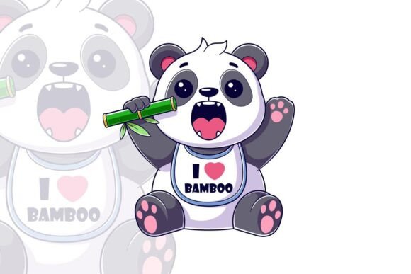 Cute Panda is Excited to Eat Bamboo: A Symbol of Joy and Connection