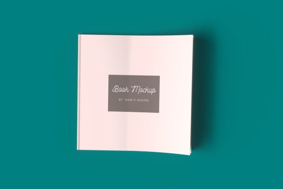 Editable Square Closed Book Cover Mockup