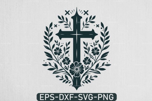 Floral Christian Cross Religious SVG: A Versatile Design for Faith-Filled Projects