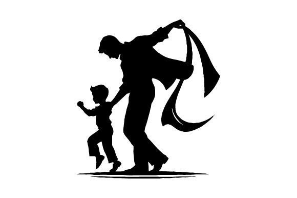 Free Dad and Son Dancing Vector for Creative Projects