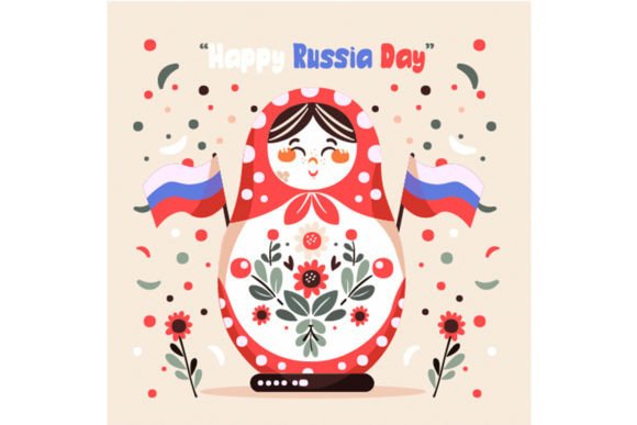 Hand Drawn Russia Day Illustration: A Practical Design Resource for National Celebrations