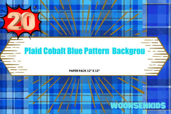 Plaid Cobalt Blue Watercolor Pattern for KDP Digital Paper