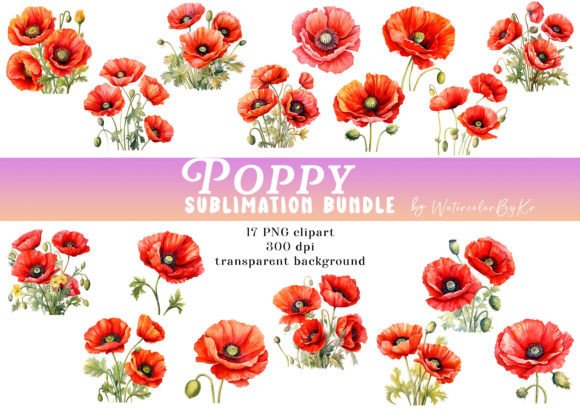 The Enduring Appeal of Watercolor Poppy Flower Bundle Clipart in Modern Creative Projects