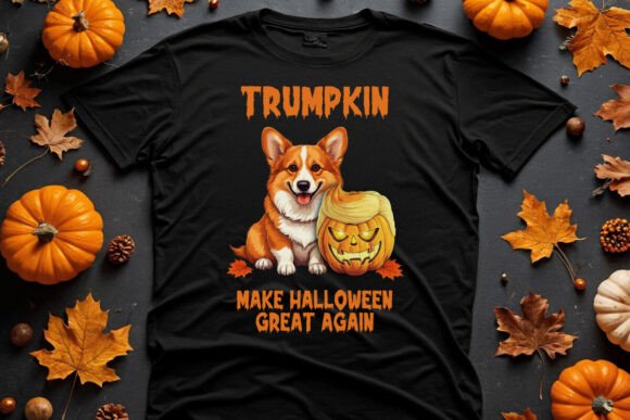 The Trumpkin Corgi Halloween T-Shirt Design: A Trending Fusion of Humor, Nostalgia, and Pop Culture